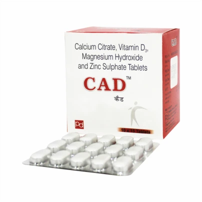 Calcium Citrate 1000 Mg, Vitamin D3 200, Magnesium Hydroxide 100 Mg & Zinc Sulphate 4mg (SILVER PVC) (CAD )